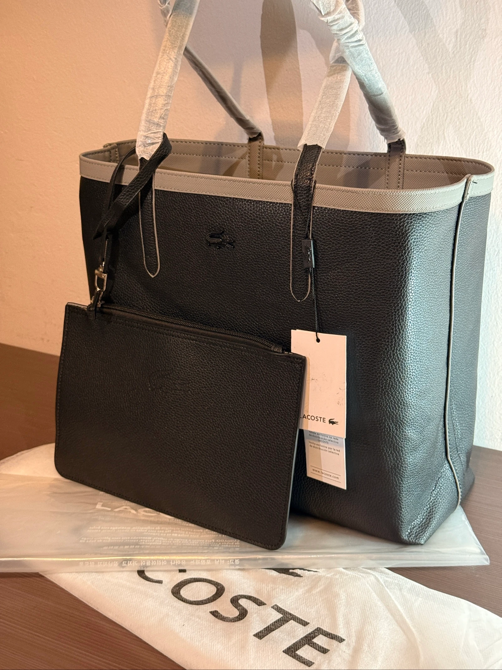 Lacoste reversible tote bag - Gray and Black – photo 8